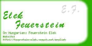 elek feuerstein business card
